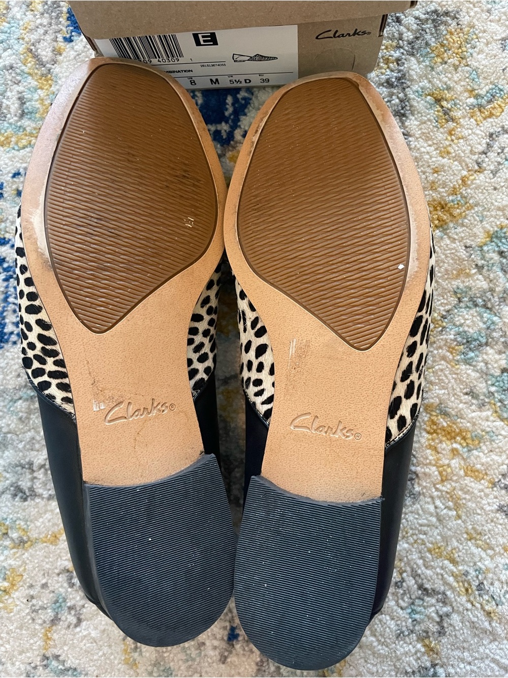 Clark’s Animal Print Women's Slip-On Loafer - Black & White - Picture 7 of 9